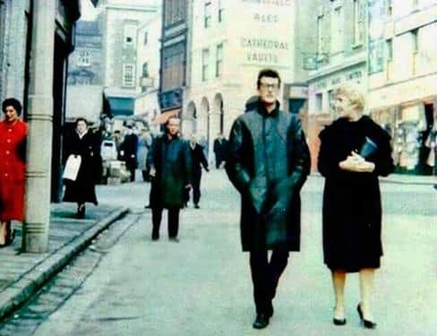 Buddy Holly in Chesterfield town centre in March 1958.