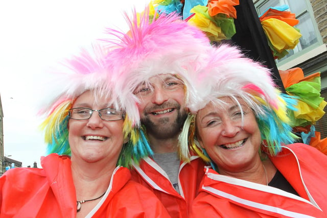 New Mills Festival's Lyn Bannister, Martin Burton and Sharon Burgess at New Mills Carnival