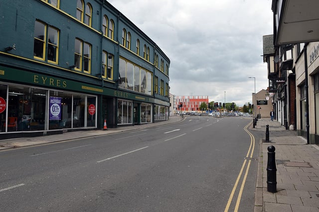 Chesterfield town centre 7 weeks into the lockdown, in March 2020.