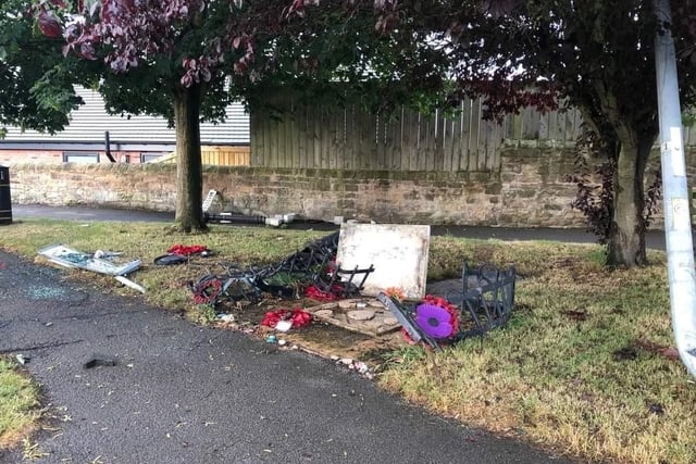 On June 30, officers were called to a collision in which the war memorial on Norbriggs Road, Chesterfield had been destroyed. 
Liam Nutt, 22, of Manor Drive, Brimington was charged with drink driving and driving without due care and attention.