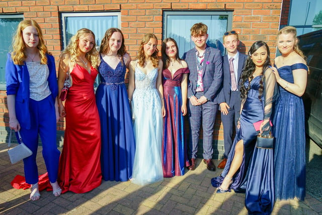 Sutdents pose for a phot before the St Mary's Catholic High School prom
