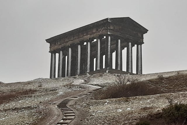 Penshaw Monument in Sunderland looked pretty in the light snowfall.
