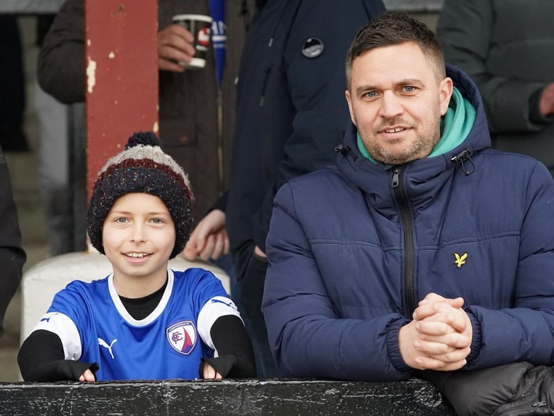 Chesterfield fans before the game at Chorley on 7th March 2020. Who can you spot?