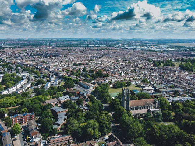 Fratton from 400ft on a beautiful clear day