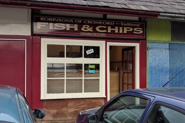 Robinsons Traditional Fish & Chips, 22 Market Place, Cromford, Matlock, DE4 3QE. Rating: 4.7/5 (based on 133 Google Reviews).