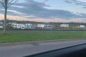 The Travellers spent Easter on this car park near Chesterfield and have moved just two miles to set up their next camp.