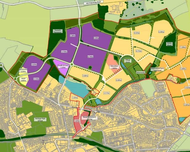 Clowne Garden Village site map from the initial planning application in 2017.
