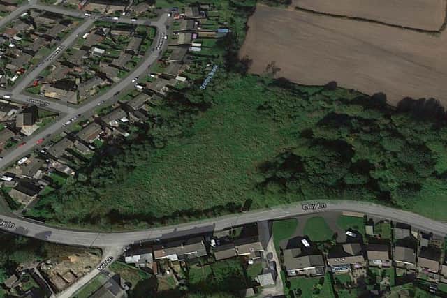 An aerial view of the location, above Clay Cross Tunnel and bordered by Smithy Brook to the west and Clay Lane to the south.