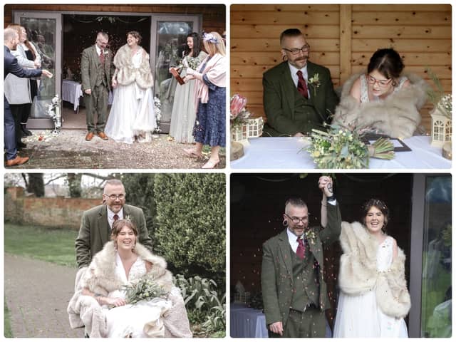 Heather and Richard Odams tied the knot at Ashgate Hospice last month. 
Credit: Lauren Fantom