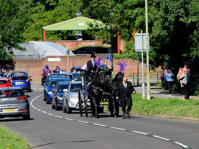 The funeral of Louise Smith took place on Friday, July 10, with a procession around Leigh Park and past Havant Academy. Picture: Sarah Standing (100720-5509)