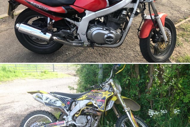 On Sunday, May 22, officers from the Staveley and Newbold SNT located this red Suzuki motorbike which was seen driving at speed. It was seized for being uninsured after the rider decided to run off. 

After reports of several motorbikes ripping up the grass on Hillside Drive, Mastin Moor, a 37-year-old from the area was detained on the yellow motorbike. The bike has now been seized and the rider reported for no insurance and having no driving licence.