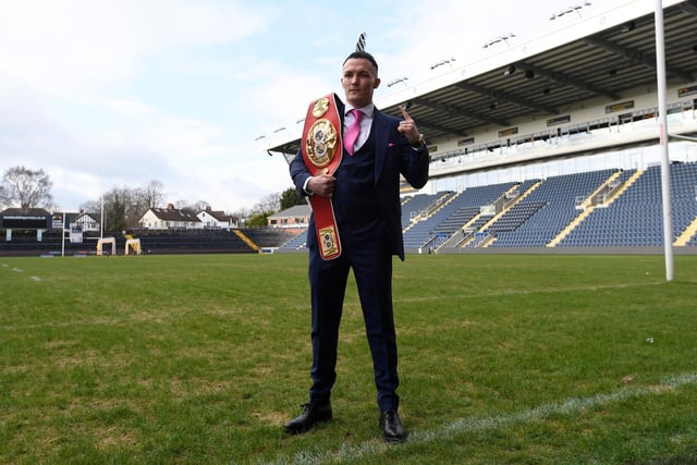 Possibly the biggest Leeds United fan on this list, featherweight world champion boxer Warrington won his title against Lee Selby at Elland Road. A dream come true for a huge Whites fan. Ranked as the best active male featherweight in the world by The Ring.
