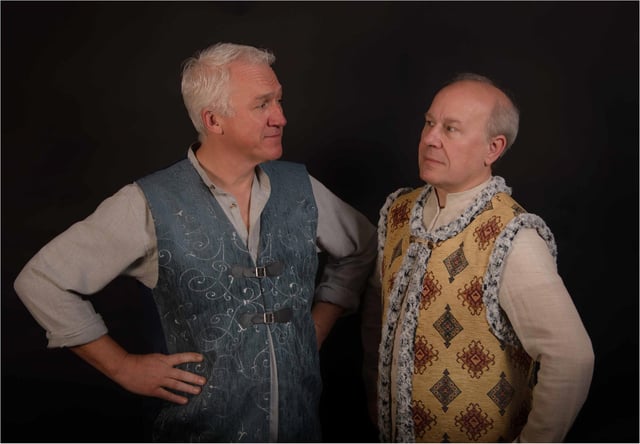 Gerard Fletcher portrays Sir Henry and John Conway portrays Sir Richard in the musical The Crooked Spire (photo: Tom Humphries).