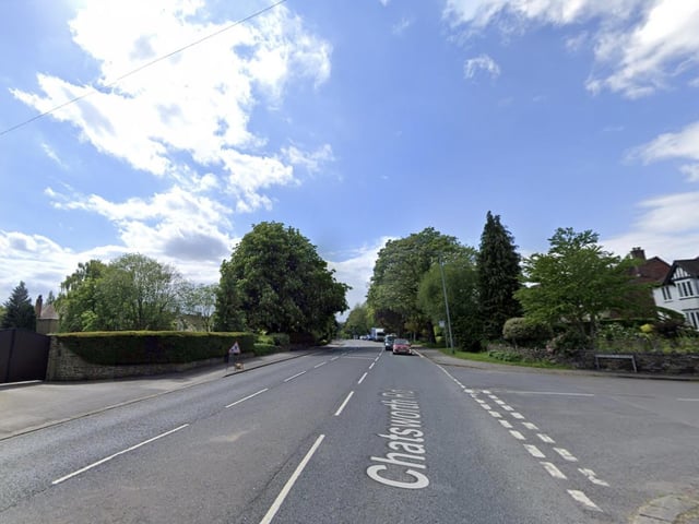 This section of Chatsworth Road is the most expensive area to buy a home in Chesterfield, with an average house price of £894,150.