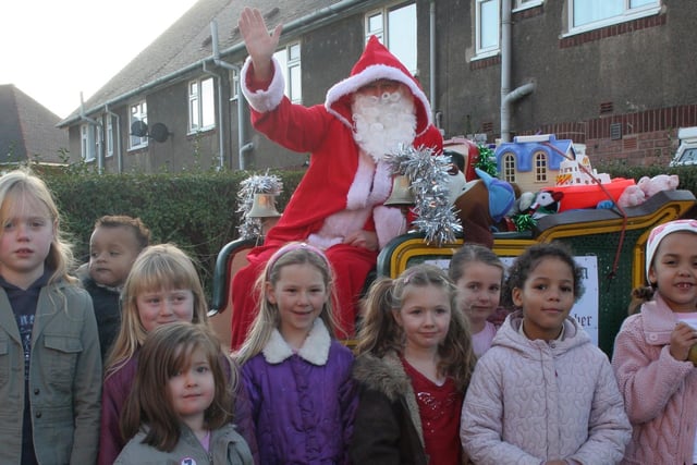 Santa turned up on a sleigh at Christchurch Centre, Stonegravels, to delight children in 2006.