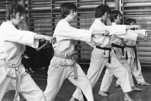 Members of the Perth Green Kenbu Waza Karate Club go through their paces demonstrating various movements in April 1980. Who do you recognise in the photo?
