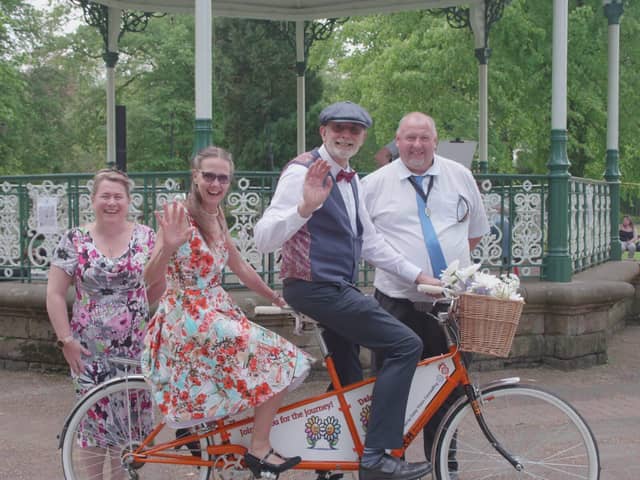 The unveiling of the Daisy, Daisy Tandem by the Deputy Mayor!