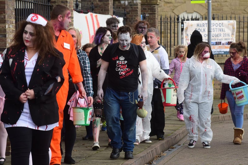 The 2016 Hartlepool Zombie Walk leaving the Royal Navy Museum. Did you take part?