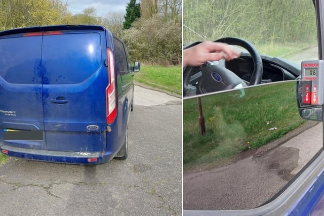 The visibility through the windows on the van - pulled over in Chesterfield - was just six per cent. Police tweeted: "Perhaps he was trying to hide his identity due to not having a licence."