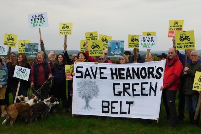 Campaigners against plans for solar farms between Smalley and Denby.