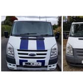 Two Ford Transit vans have been stolen, one with a partial number plate of R010 and another MA13.