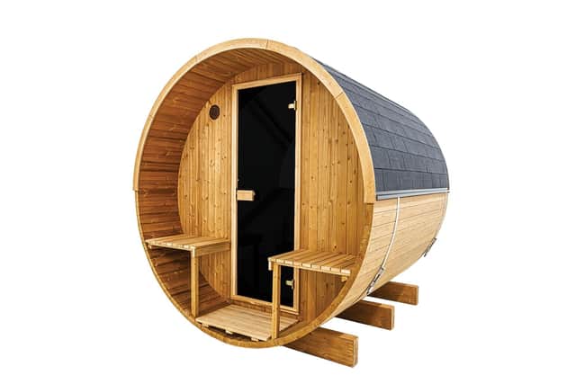 This barrel-shaped Hekla sauna can accommodate four people and is priced from £5,499.