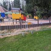 A play area in Queen’s Park is currently closed following damage caused by floods. (Photo credit: Oliver McManus, former DT reporter)