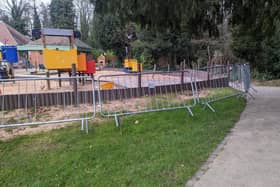 A play area in Queen’s Park is currently closed following damage caused by floods. (Photo credit: Oliver McManus, former DT reporter)