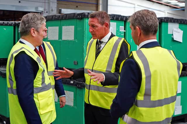 Mr Starmer has visited Vaillant to tour the factory, and meet with staff and apprentices. Seen talking to Henrik Hansen MD UK and Ireland and Steve Keaton director external affairs.