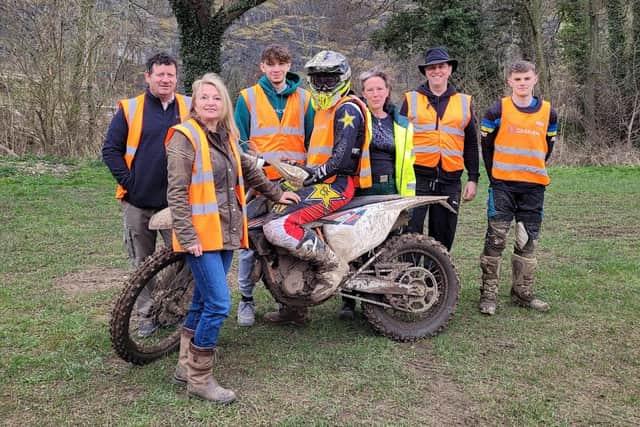 Barry and Jenny Dring (L) with other members of the team at Butts Quarry