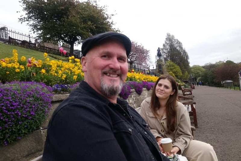 Ali Wilson shared this picture of him catching up with his daughter for the first time in four months in Princes Street Gardens.