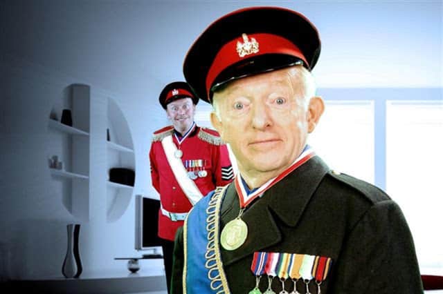 Paul Daniels as a hologram in Hamlet The Comedy.