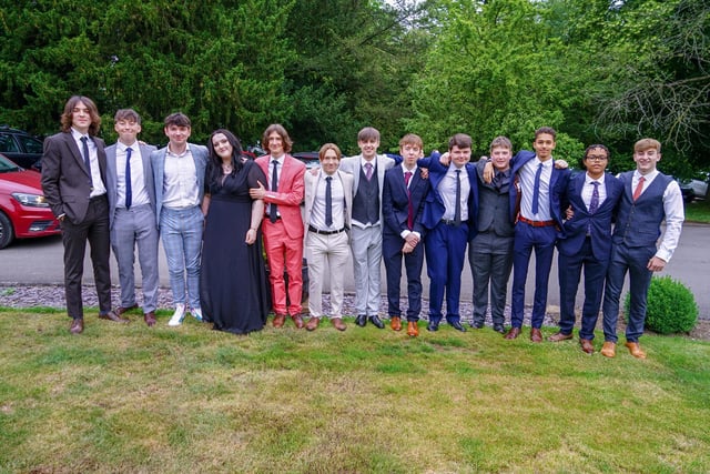 Students line up for a photo ahead of the Brookfield School Year 13 prom night