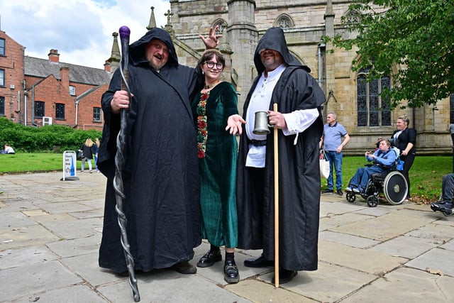 A medieval encampment took place in the grounds of the Crooked Spire Church.