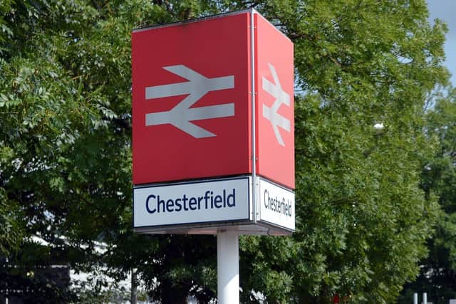 The incident occurred on the railway near Chesterfield.
