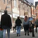 Shoppers in Chesterfield town centre today as the next phase of easing lockdown restrictions gets under way