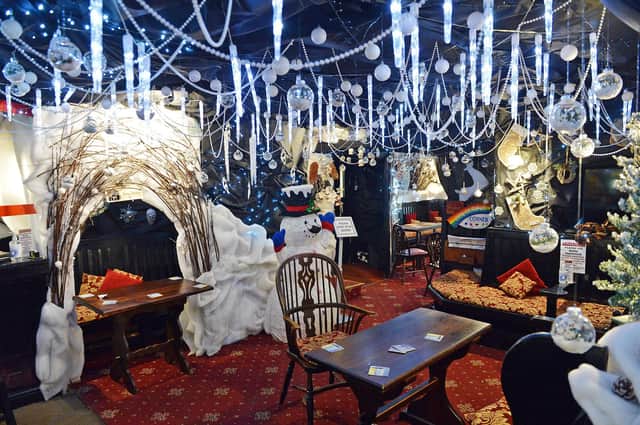 It took four members of staff three weeks to put up the 70,000 lights and 5,000 baubles as well as giving different rooms different themes.