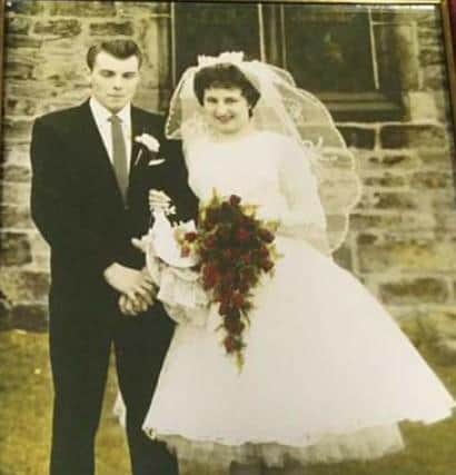 Brian and Pauline Flynn on thei wedding day at Staveley Parish Church on March 25, 1961
