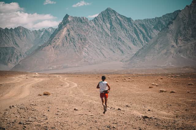 Runneers tackle the wild landscape of Tajikistan in the film Running The Roof (photo: Alex Mundt).