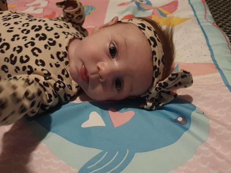 Kirsty Leanne Cropper, said: "Lola Maii Moore born on 10th December 2020. 8 weeks old. This little one hasn't met half her family due to the circumstances but me, her daddy and 3 older sisters will make up for it. Hopefully family and friends will get to meet her soon and have cuddles. I can't thank the midwifes at Chesterfield Royal for all the support even though they are under so much pressure."
