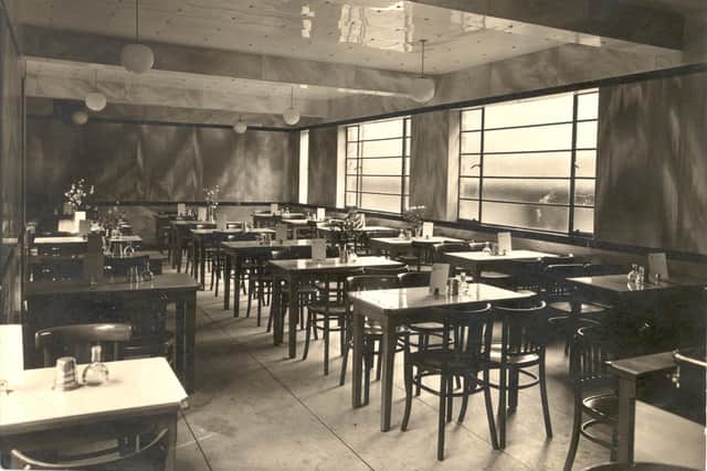 The interior of Boden's Fish Buffet in the 1930s.