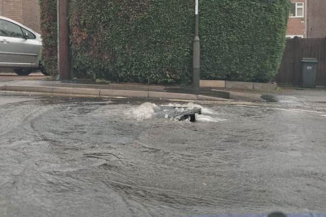 A drain has already burst in Brimington amid warnings of potential flooding.