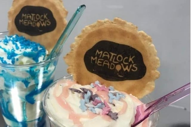 Matlock Meadows Ice Cream Shop at Snitterton Road, Matlock, sells ice cream made from its own herd of cows. The ice cream scores an average 4.6 out of 5 based on 415 Google reviews. Simon Sim comments: "Very tasty ice cream and very helpful staff."