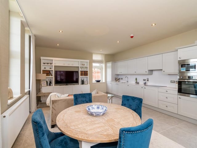Inside a two bedroom penthouse style apartment in Royal Haslar, Gosport, in 2021. It is on sale for £510,000. Picture: Fox and Sons