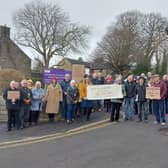 Campaigners in Cavendish Road, Matlock, including members of the Matlock Community Land Trust.