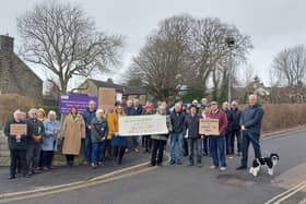 Campaigners in Cavendish Road, Matlock, including members of the Matlock Community Land Trust.