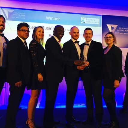 Ward collecting the 'Large Company of the Year 2020' award at the BusinessDesk.com Business Masters.
