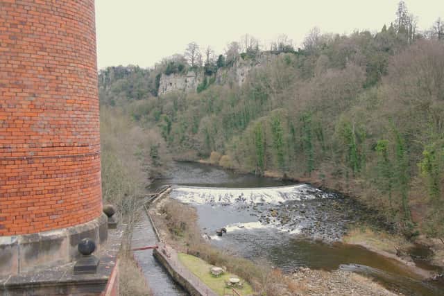 The mills' hydroelectric power plant captures natural energy from the fall of the river Derwent.