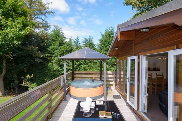 Luxury lodge accommodation at Longnor Wood Holiday Park near Buxton which has been named as a finalist in the Peak District, Derbyshire and Derby Tourism Awards