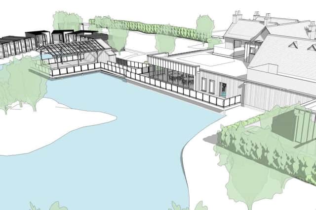 The biker bar and club started by a 70s pop star is set to become a wedding venue with an artificial lake, shipping container glamping pods and a train carriage.